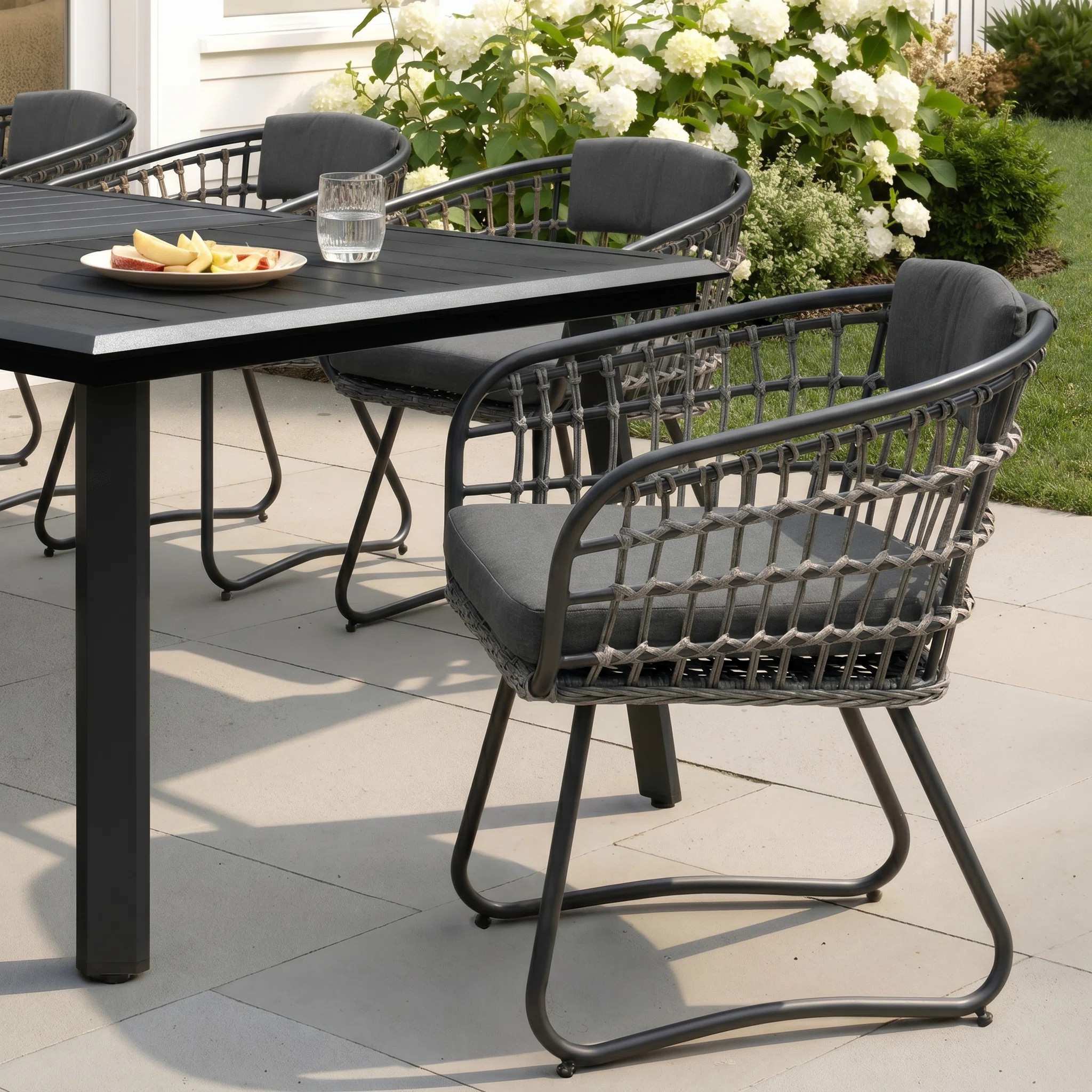 8 - Person Rectangular Aluminum Dining Set with Cushions ( Set of 8 ) | Wayfair North America