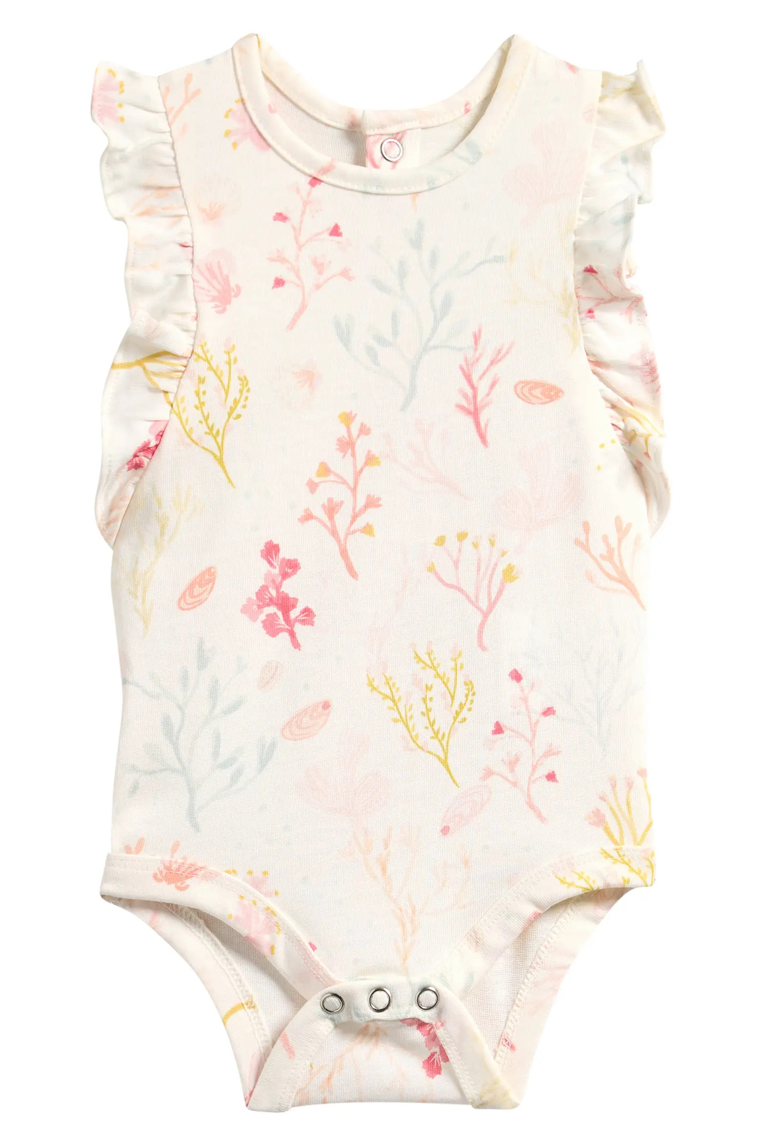 Mermaid Melody Flutter Sleeve Organic Cotton Bodysuit (Women) | Nordstrom | Nordstrom