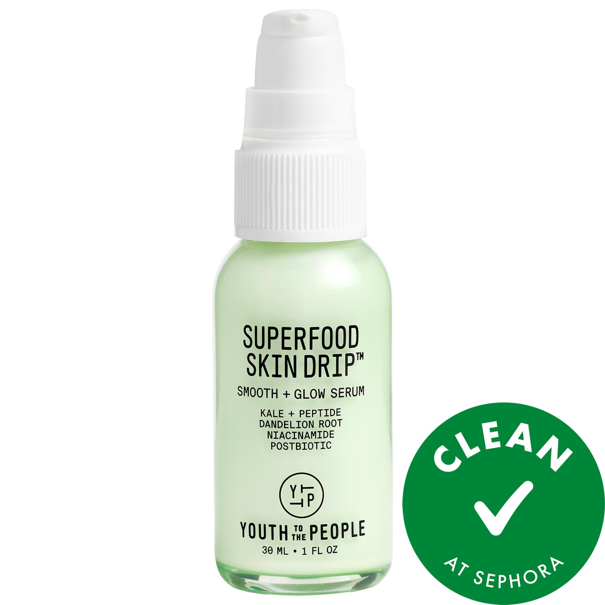 Youth To The People Superfood Skin Drip Smooth + Glow Barrier Serum with Peptides + Niacinamide 1 fl oz / 30 ml | Sephora (US)