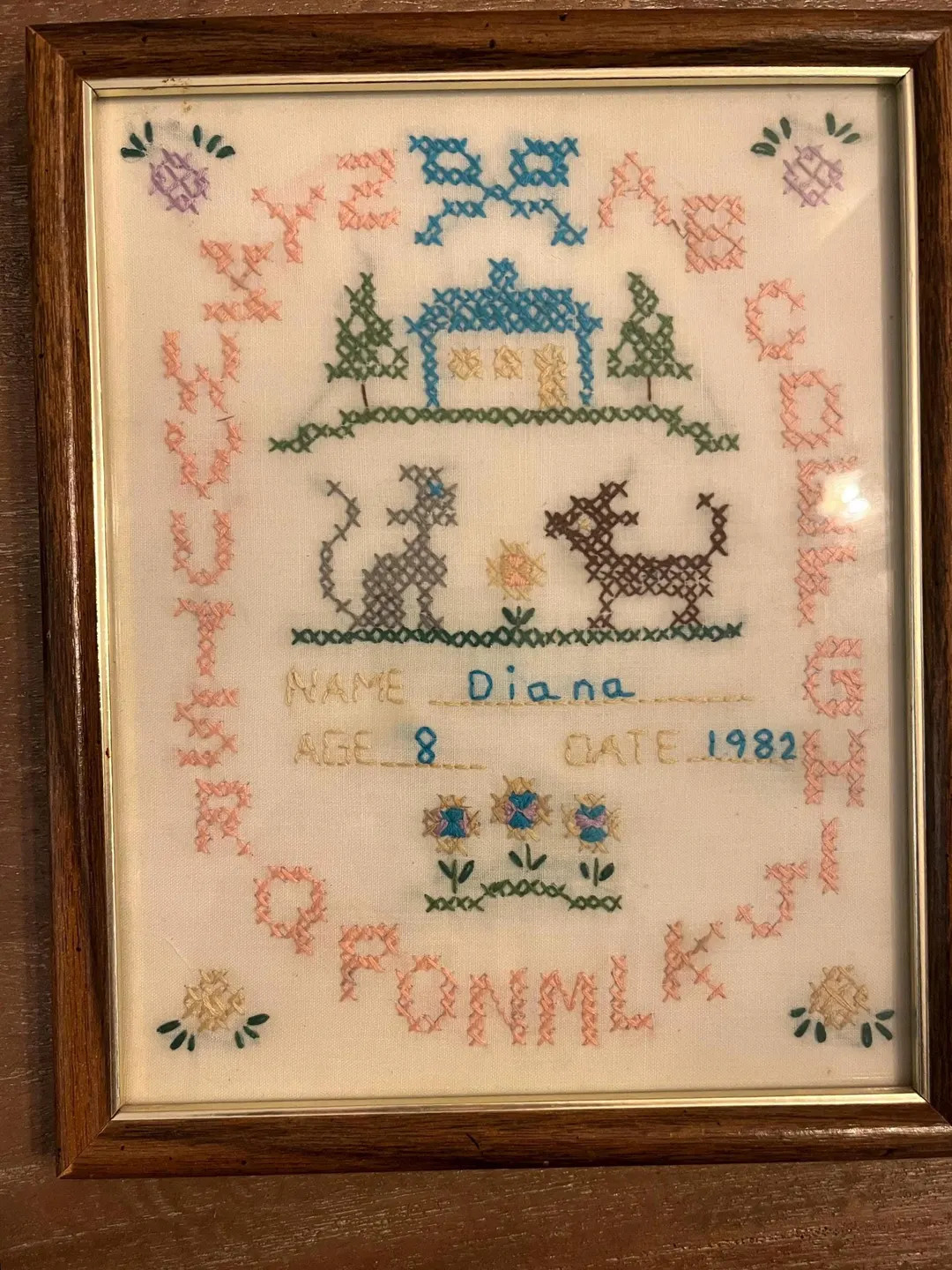 Vintage Framed Cross Stitch Children’s Alphabet Sampler 8x10” | Etsy (US)