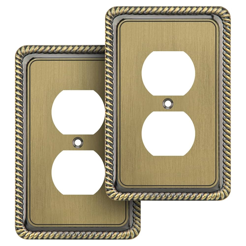 Henne Bery Rope Edge Decorative Wall Plate Switch Plate Outlet Cover (Single Duplex, 2 Pack, Anti... | Amazon (US)