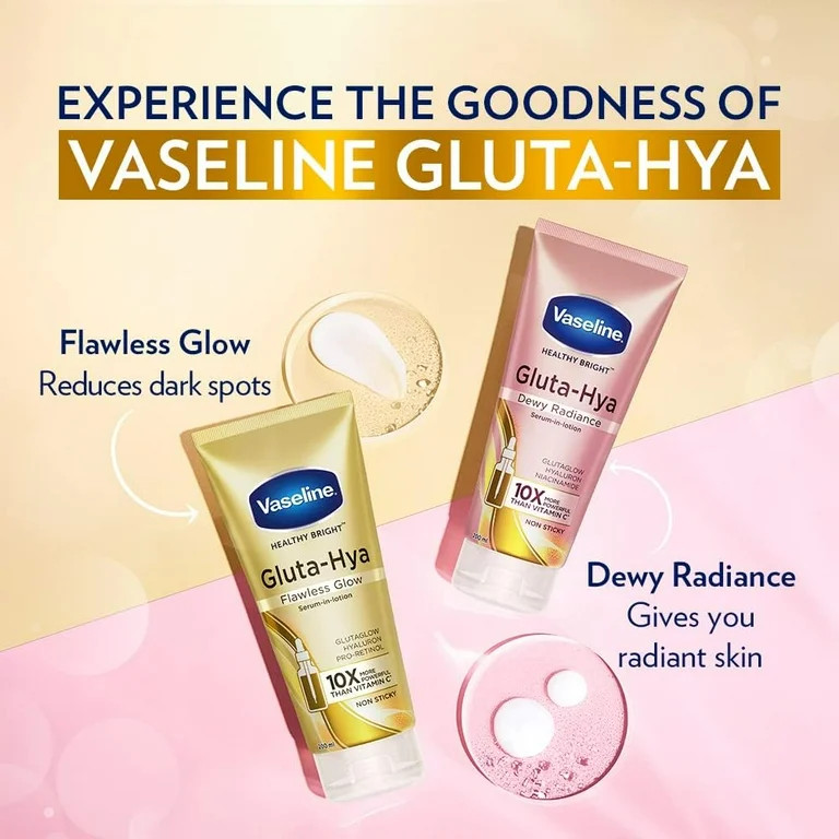 Vaseline Gluta-Hya Flawless Glow Lotion for Face & Body | Gives Brighter Skin | Glutathione & Pro... | Walmart (US)