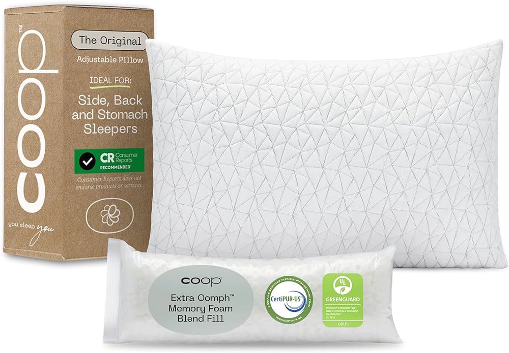 Coop Home Goods Original Adjustable Pillow, King Size Bed Pillows for Sleeping, Cross Cut Memory ... | Amazon (US)