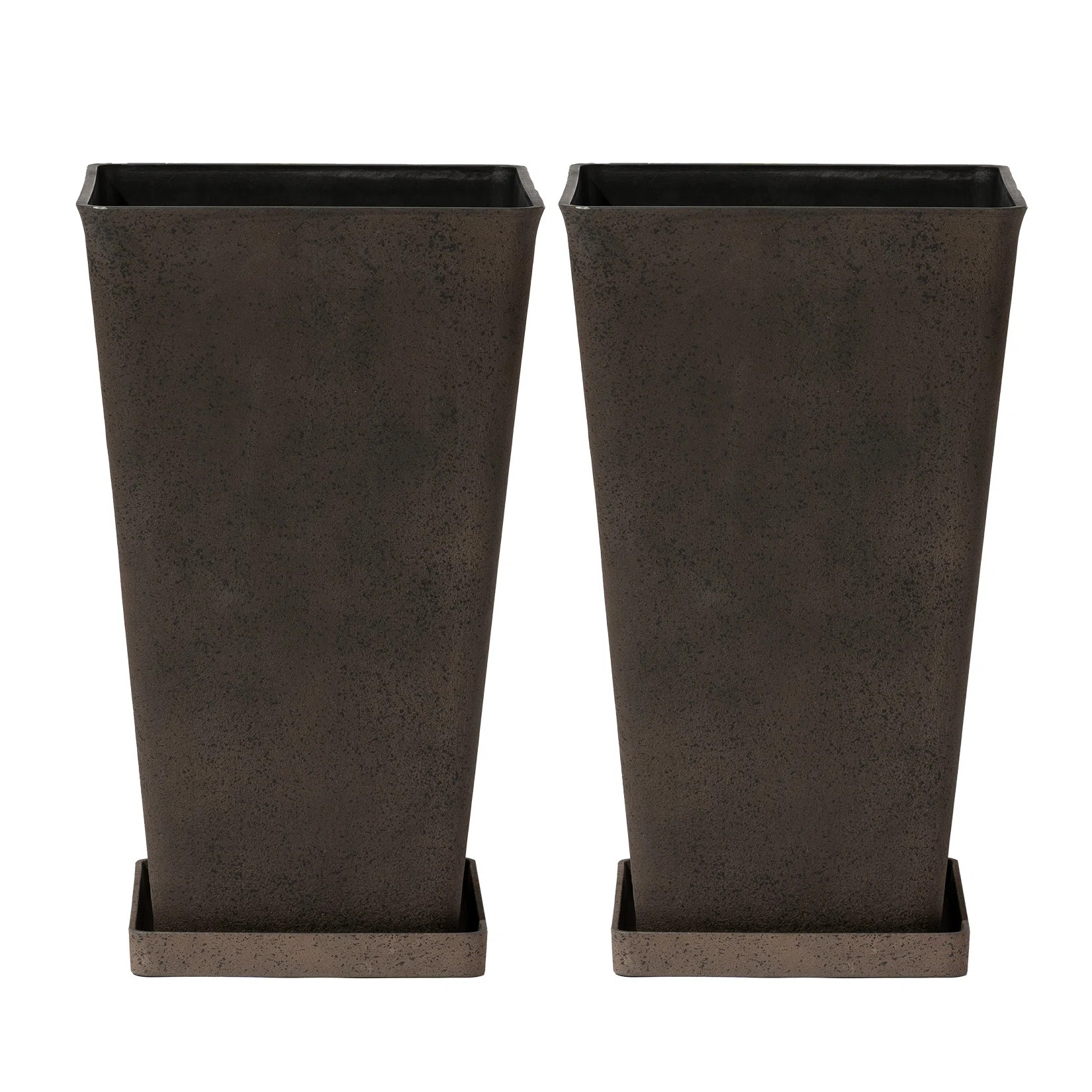 Amimma Tall Planters, 2 Set Large Rectangular Tall Planters for Outdoor Plants (Set of 2) | Wayfair North America