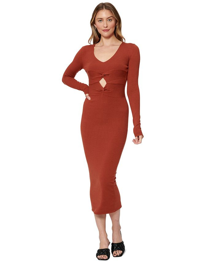 Bar III Sofia Richie Twist-Waist Cutout Dress, Created for Macy's & Reviews - Dresses - Women - M... | Macys (US)