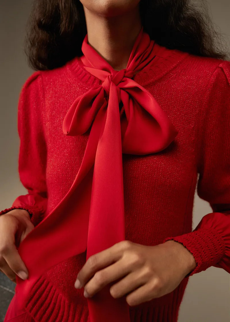 Lofty Wool Cashmere Silk Pouf Sleeve Tee | ME+EM Global (Excluding US)