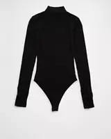 AE Long-Sleeve Mock Neck Pointelle Bodysuit | American Eagle Outfitters (US & CA)