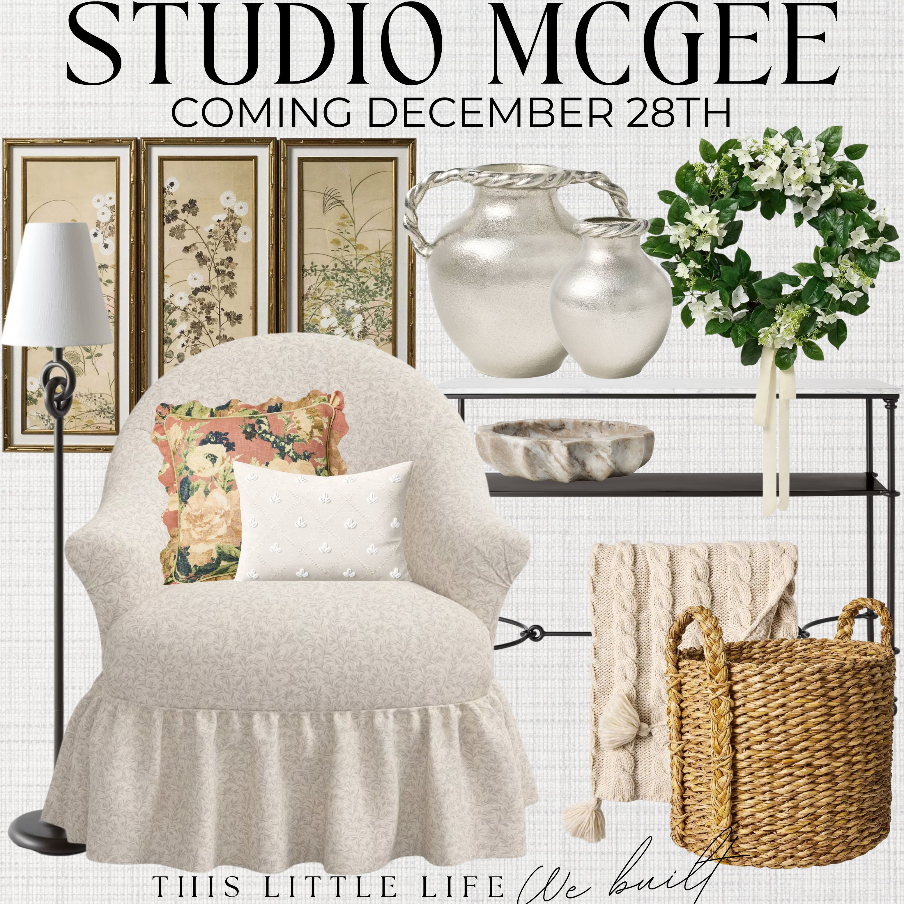 Studio Mcgee Spring Collection coming to Target on December 28th!
Studio McGee Home / Target Home / Spring Home / Textured Throw Pillows /  Neutral Blankets / Woven Baskets / Ceramic Vases / Textured Vases / Decorative Trays / Linen Curtains / Minimalist Wall Art / Rattan Accent Chairs / Stoneware Bowls / Neutral Area Rugs / Light Oak Furniture / Organic-Shape Mirrors / Spring Faux Greenery / Faux Florals / Marble Accent Pieces / Soft Light Rugs / Neutral Furniture / Sculptural Lighting / Pastel Decor / Reclaimed Wood Accents / Floral Pillows / Jute Rugs / Handcrafted Pottery / Linen Textures / Clean Lines & Natural Materials / Travertine Decor / Coffee Table Decor / Open Shelving Decor / Bookshelf Decor / Decorative Books / Marble Accents / Neutral Spring / Organic Modern Decor / Brass Candlestick Holders / Marble Decorative Boxes / Linen Accents / Woven Blanket Baskets / Neutral Wallpaper / Scalloped Decor / Neutral Home Furniture / Living Room Furniture / Entryway Furniture / Bedroom Furniture / Linen Sofa / Neutral Accent Chairs / White Oak Coffee Table / Arched Cabinets / Fluted Furniture /  

 #LTKSeasonal #LTKHome