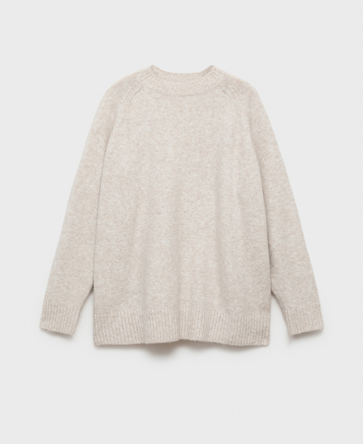 Mango Women's Round-Neck Knitted Sweater - Beige | Macy's