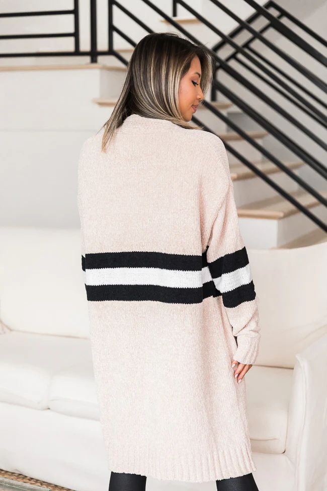 Hopeful Mind Beige Chenille Colorblock Cardigan FINAL SALE | The Pink Lily Boutique