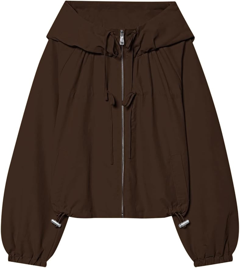 Women's Windbreaker Jacket Zip Up Hoodie Lightweight | Amazon (US)
