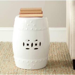 SAFAVIEH Modern Ming White Ceramic Garden Stool ACS4516A | The Home Depot