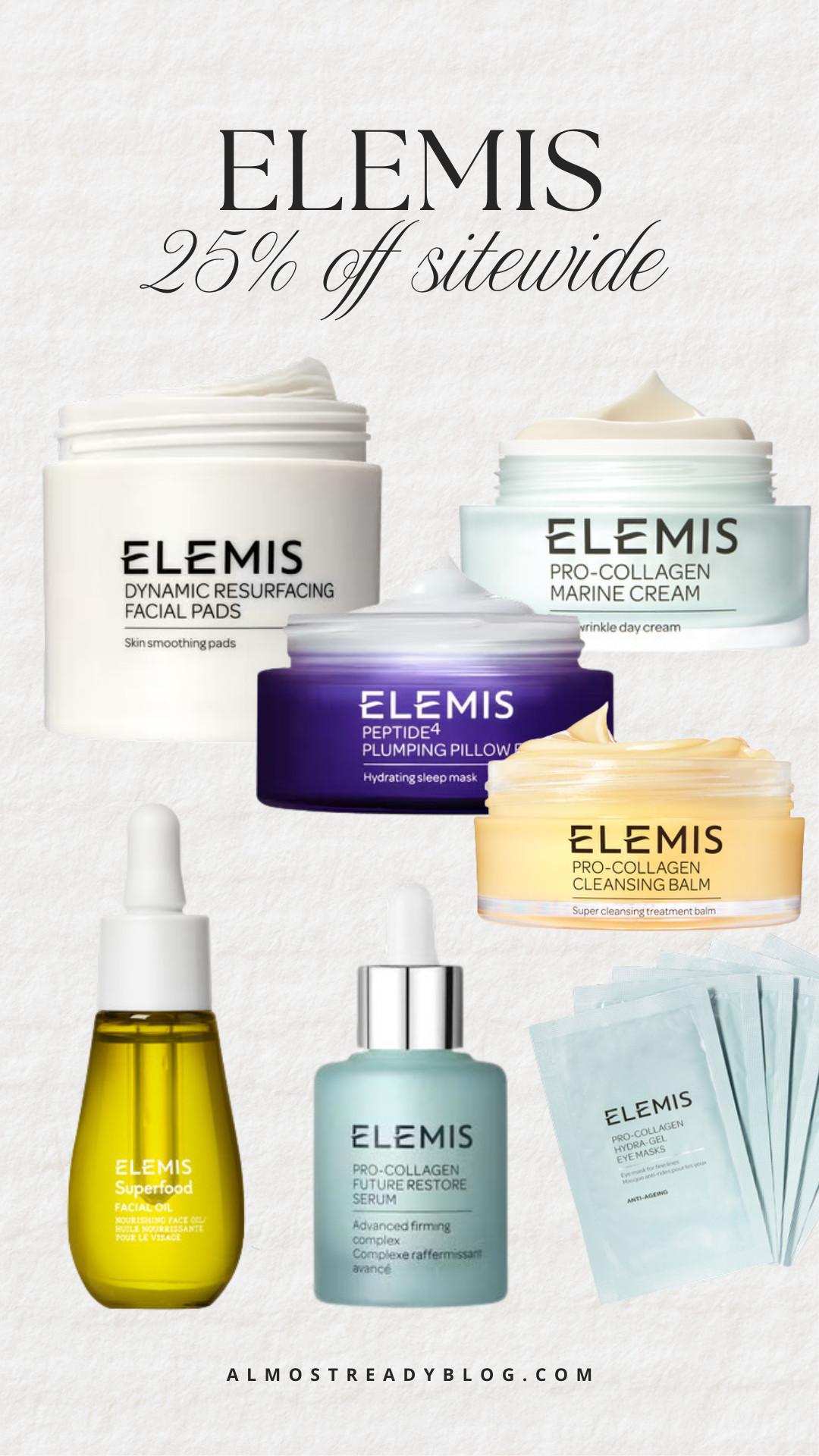 Elemis skincare favorites are 25% off sitewide, perfect time to restock your go-to beauty essentials.

Elemis sale, Elemis skincare, skincare sale, beauty sale, luxury skincare, anti aging skincare, pro collagen skincare, skincare favorites, beauty must haves, skincare essentials

#LTKOver40 #LTKSaleAlert #LTKBeauty