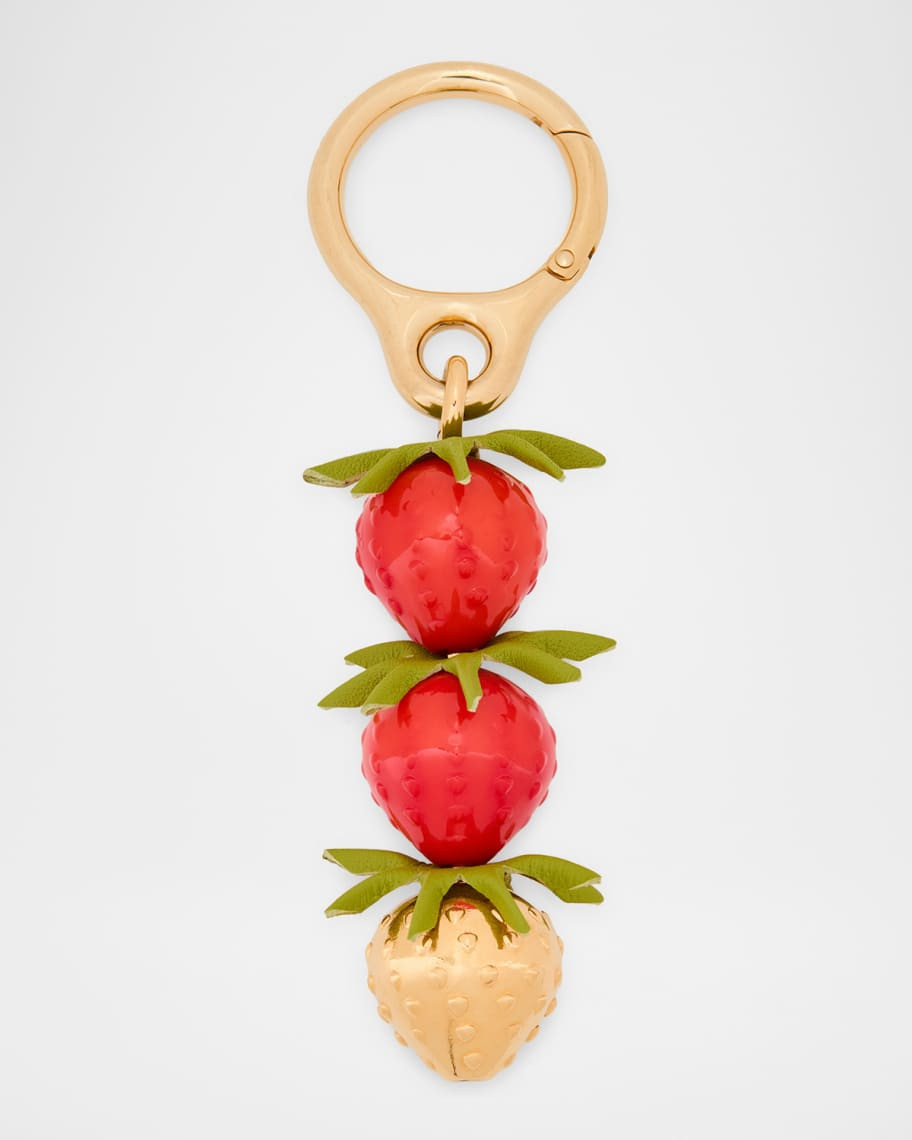 Strawberry Bag Charm in Acetate and Brass | Neiman Marcus