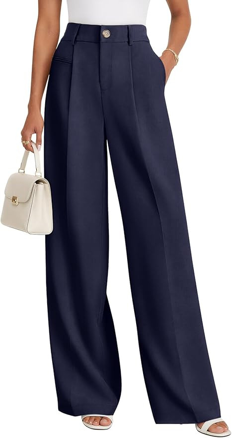 NIMIN Women Wide Leg Dress Pants High Waisted Business Casual Work Trousers 2026 Summer Slacks wi... | Amazon (US)