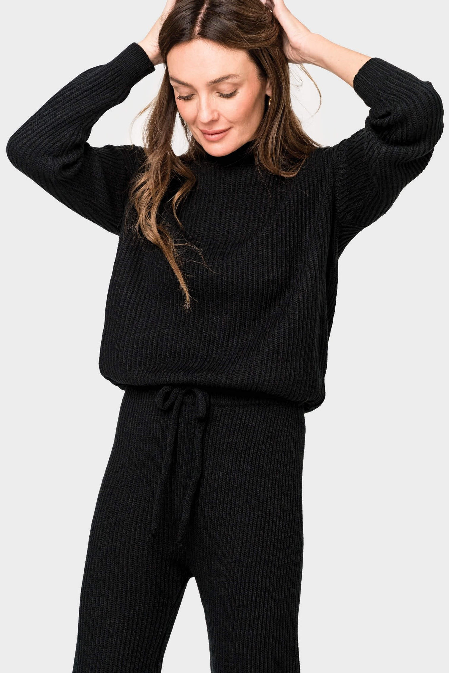 GIGI Funnel Neck Long Sleeve Cozy Ribbed Sweater | Gibson