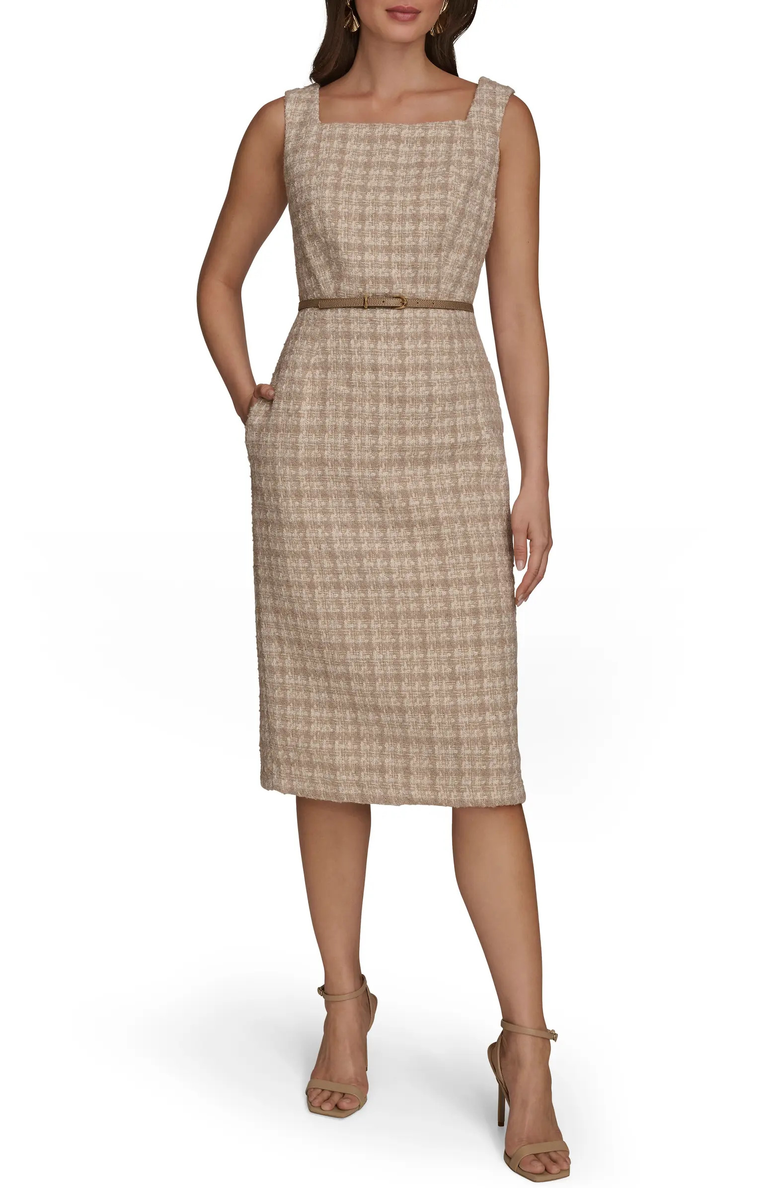 Sleeveless Tweed Midi Dress | Nordstrom