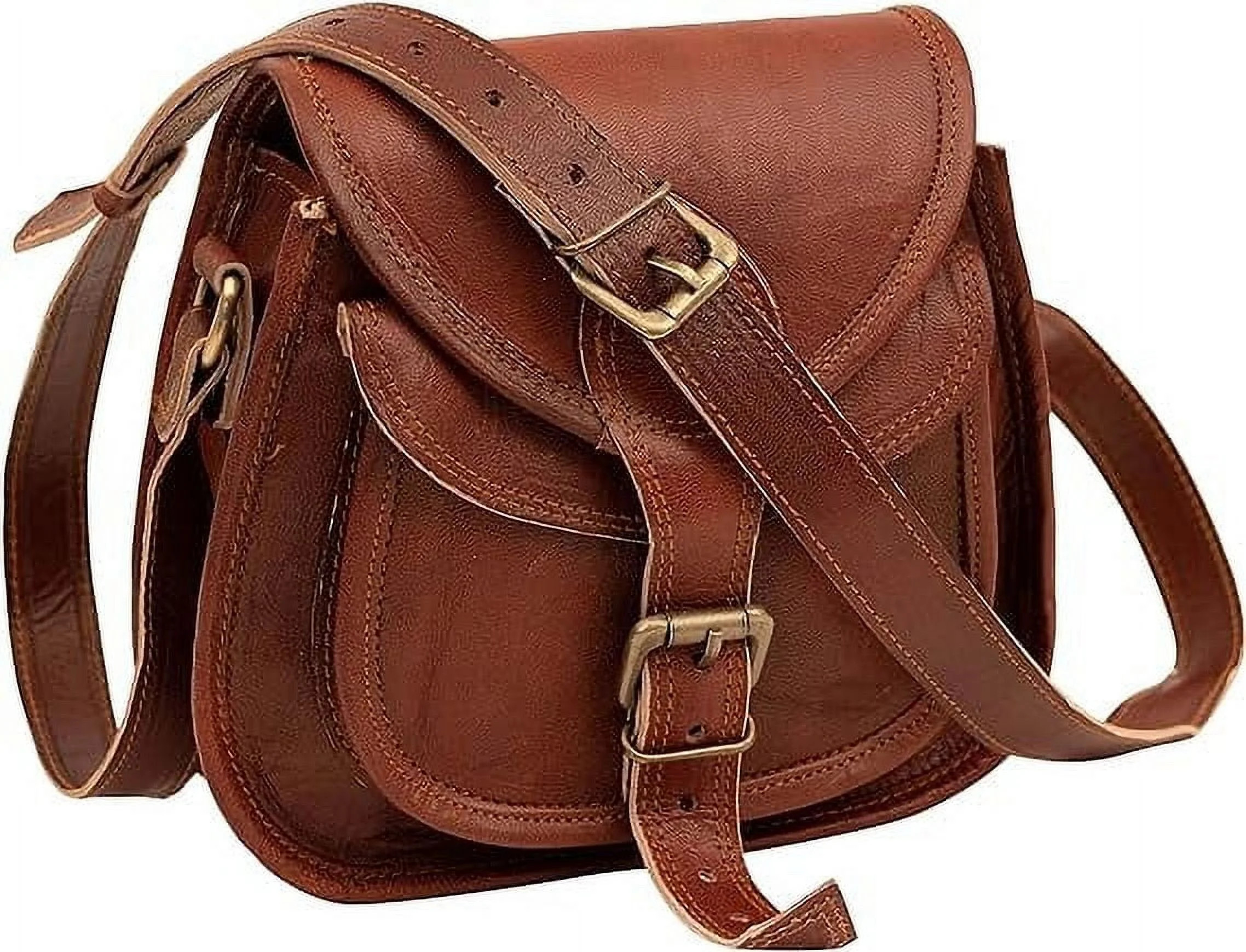 Rajeriya- Brown 9 inch Women Leather Cross-Body Shoulder Bag Satchel Ladies Purse Genuine Multi P... | Walmart (US)