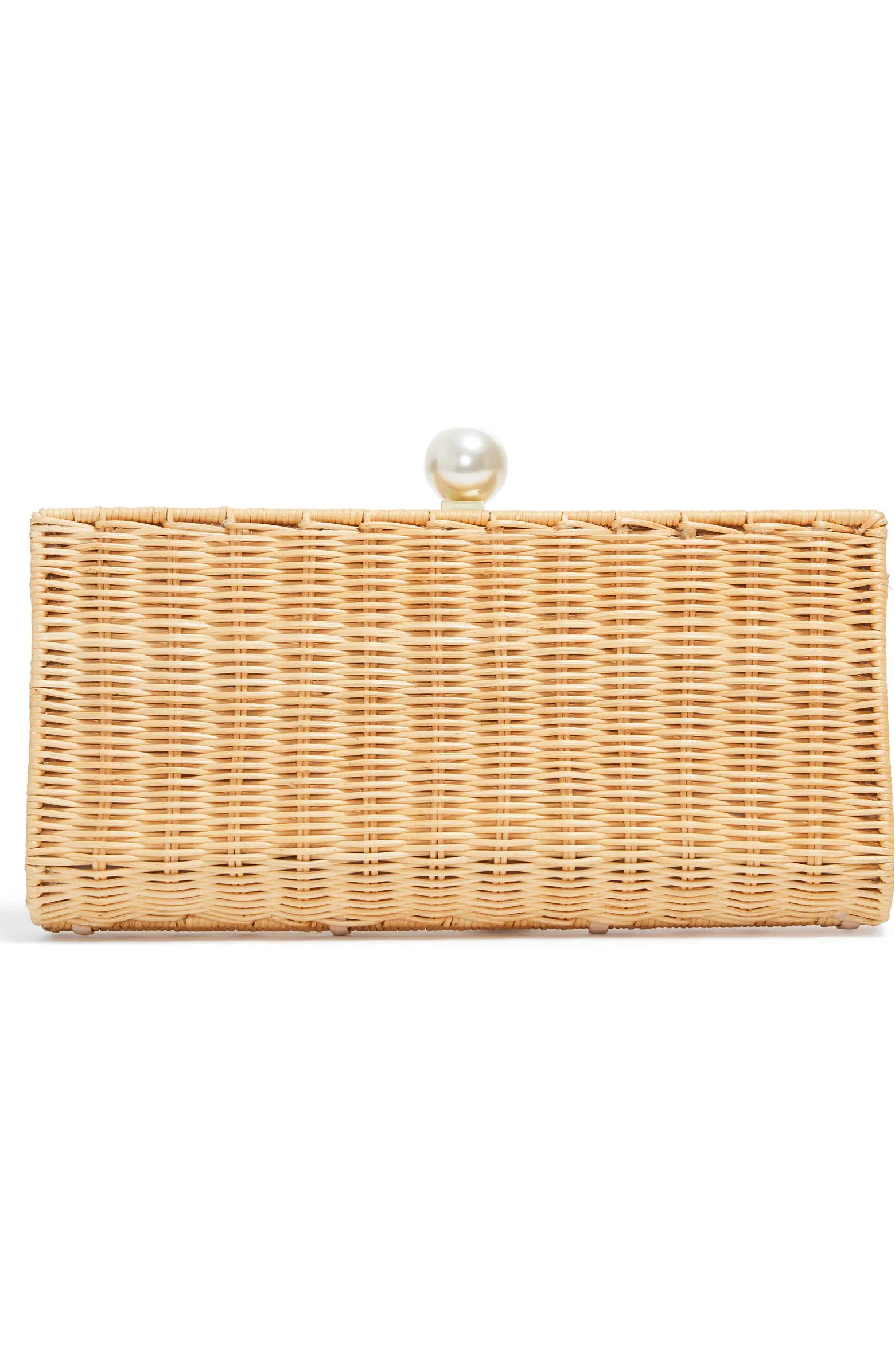 The Pearl Woven Rattan Clutch | Nordstrom