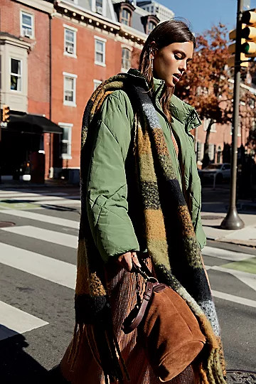 Piper Plaid Recycled Blend Fringe Scarf | Free People (Global - UK&FR Excluded)