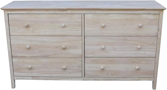 International Concepts Dresser with 6 Drawers, Unfinished | Amazon (US)