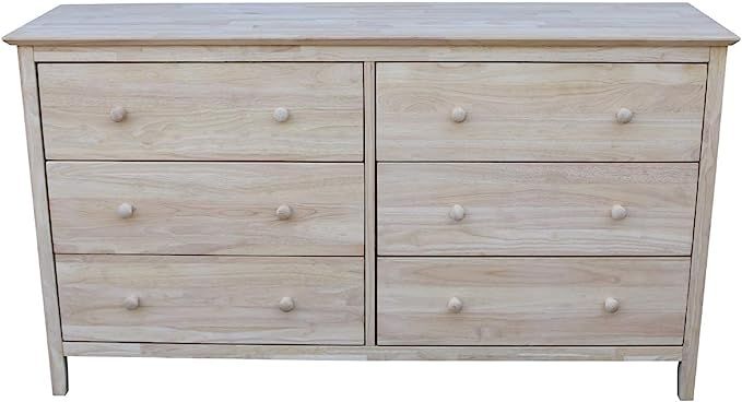 International Concepts Dresser with 6 Drawers, Unfinished | Amazon (US)