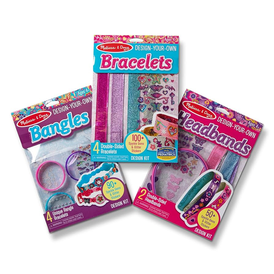 Melissa & Doug Design-Your-Own Jewelry-Making Kits - Bangles, Headbands, and Bracelets | Amazon (US)