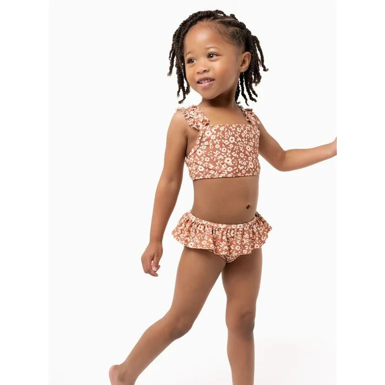 Modern Moments by Gerber Toddler Girl Ruffle Swimsuit, 12M-5T - Walmart.com | Walmart (US)
