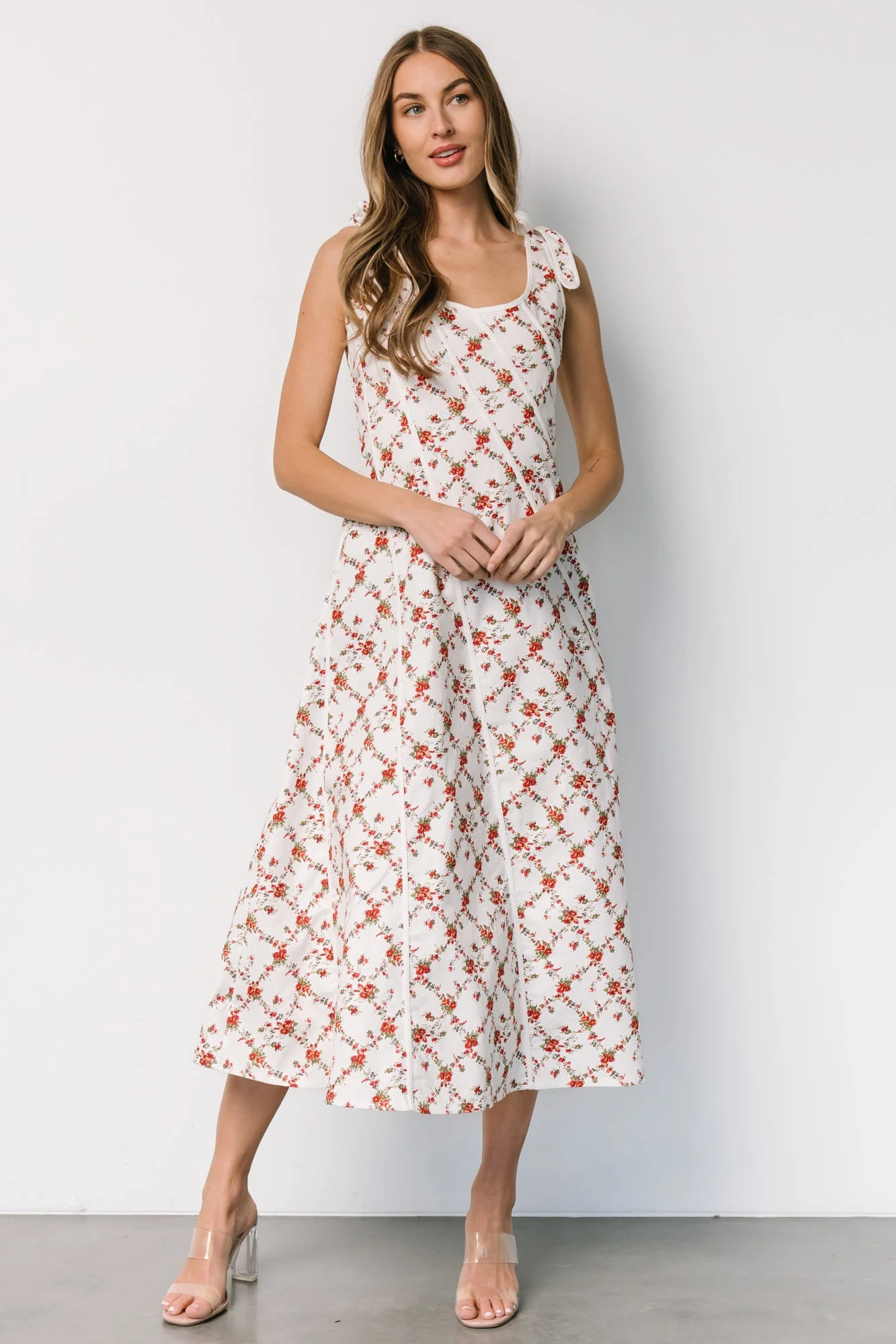 Isla Tank Dress | Off White + Red Floral | Baltic Born