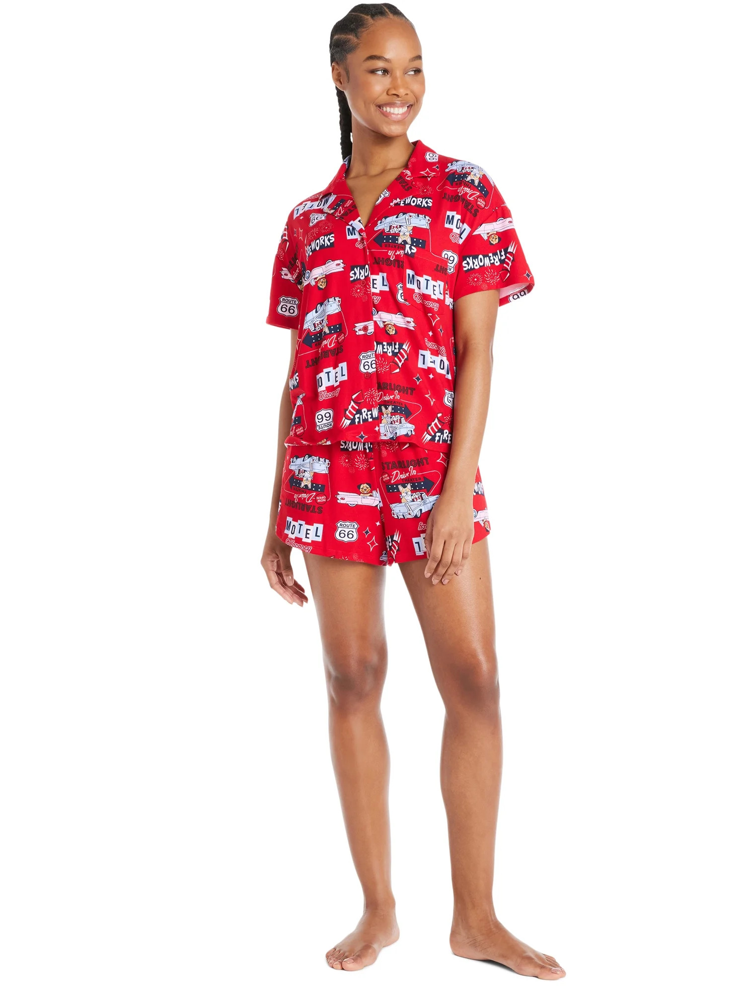 4th of July Women’s Shorty Pajama Set by Way to Celebrate, 2-Piece, Sizes XS to 3X | Walmart (US)