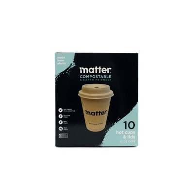 Matter Compostable Hot Disposable Cup with Lid - 12oz/10ct | Target