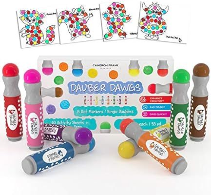 8-pack Washable Dot Markers / Bingo Daubers Dabbers Dauber Dawgs Kids / Toddlers / Preschool / Ch... | Amazon (US)