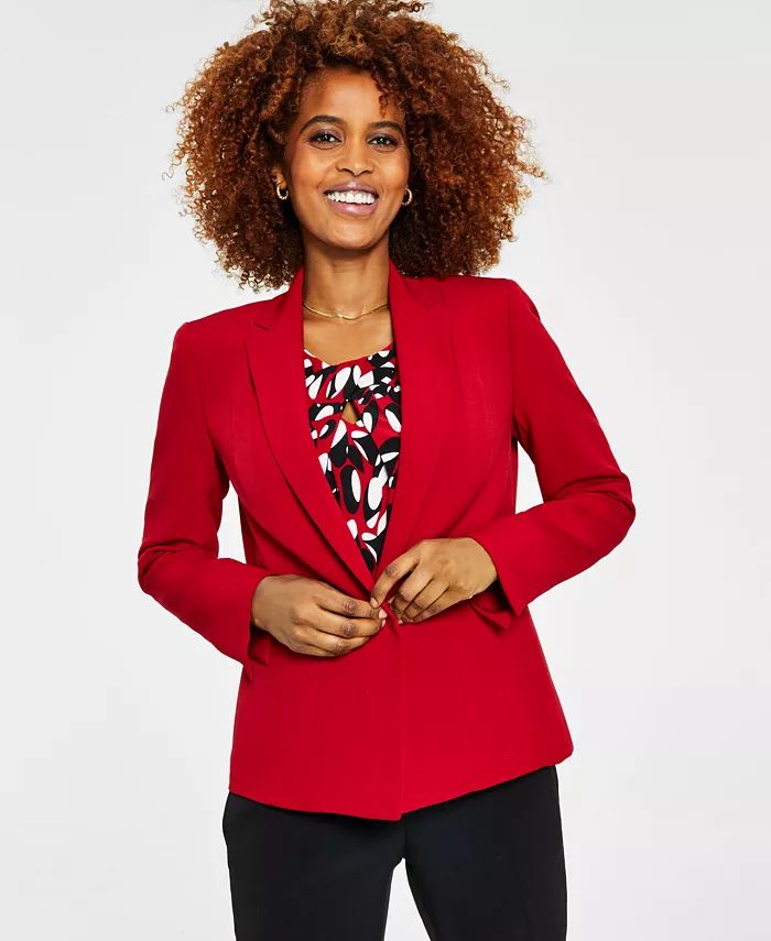 Crepe One-Button Blazer | Macys (US)