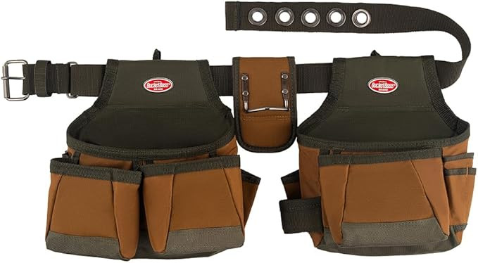 Bucket Boss 50200 Two Bag Tool Belt in Brown | Amazon (US)