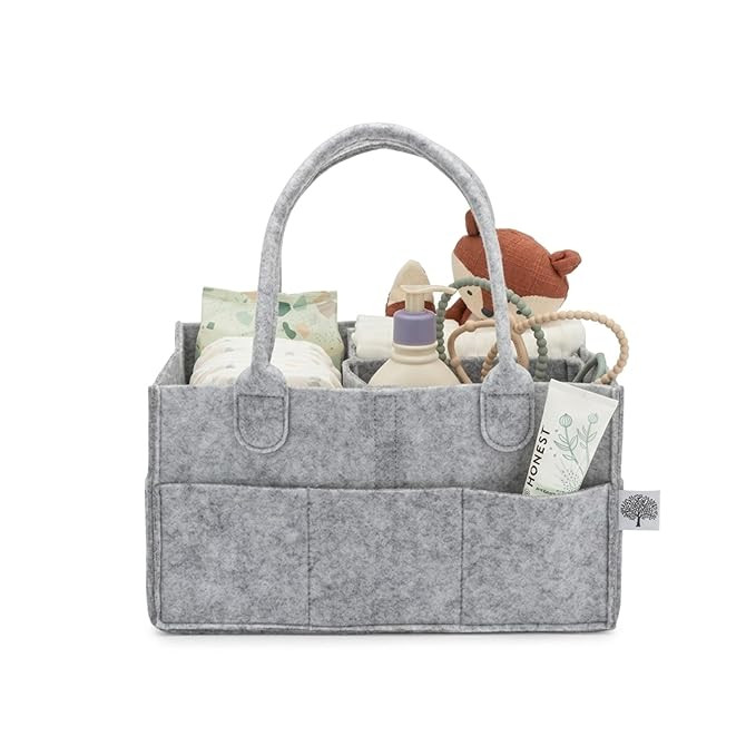 Parker Baby Diaper Caddy - Nursery Storage Bin and Car Organizer for Diapers and Baby Wipes - Gra... | Amazon (US)