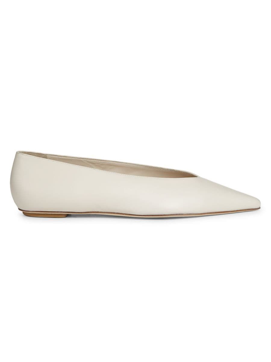 Lina Lacquered Leather Pointed Flats | Saks Fifth Avenue