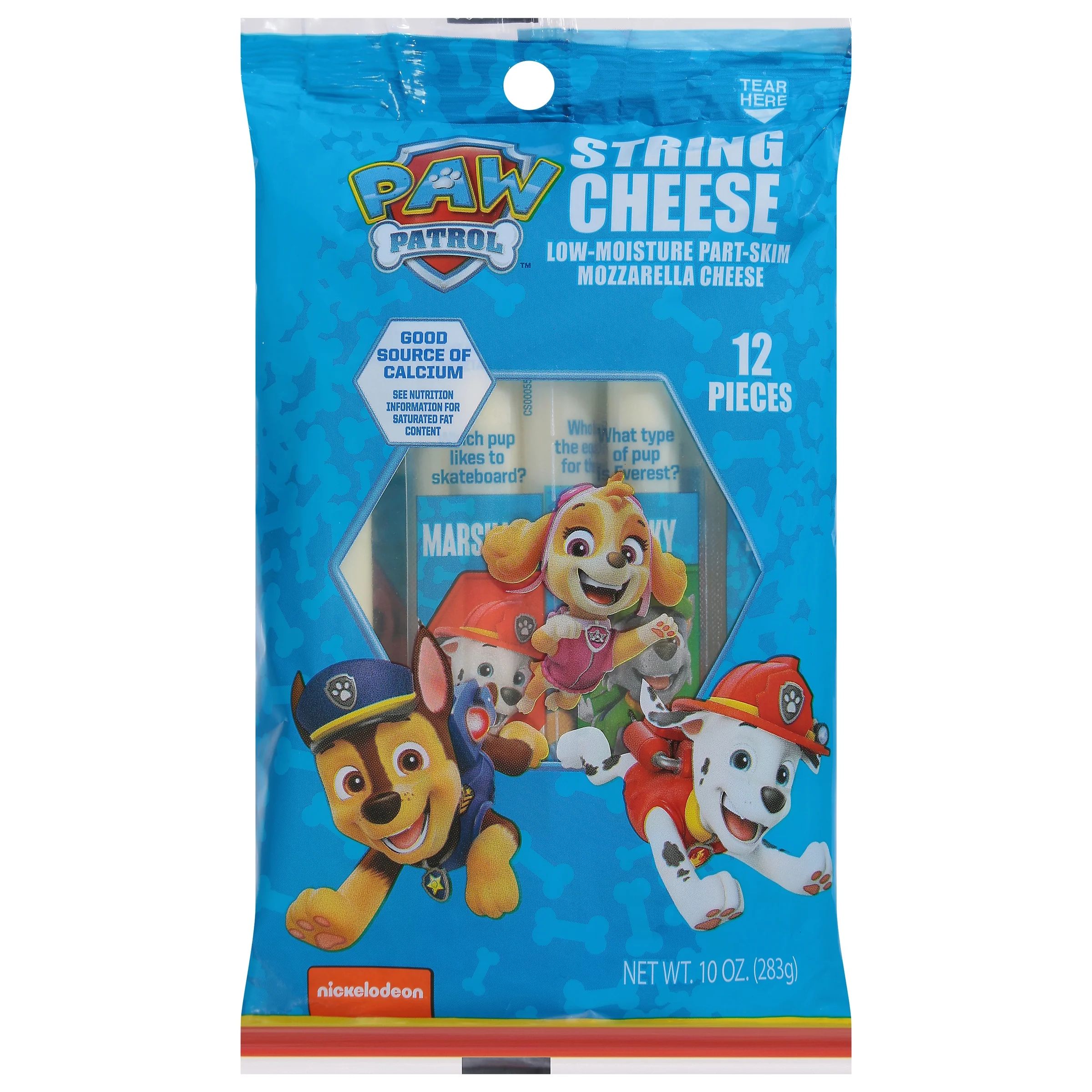 PAW Patrol Low-Moisture Part-Skim Mozzarella String Cheese, 10oz, 12 Count | Walmart (US)