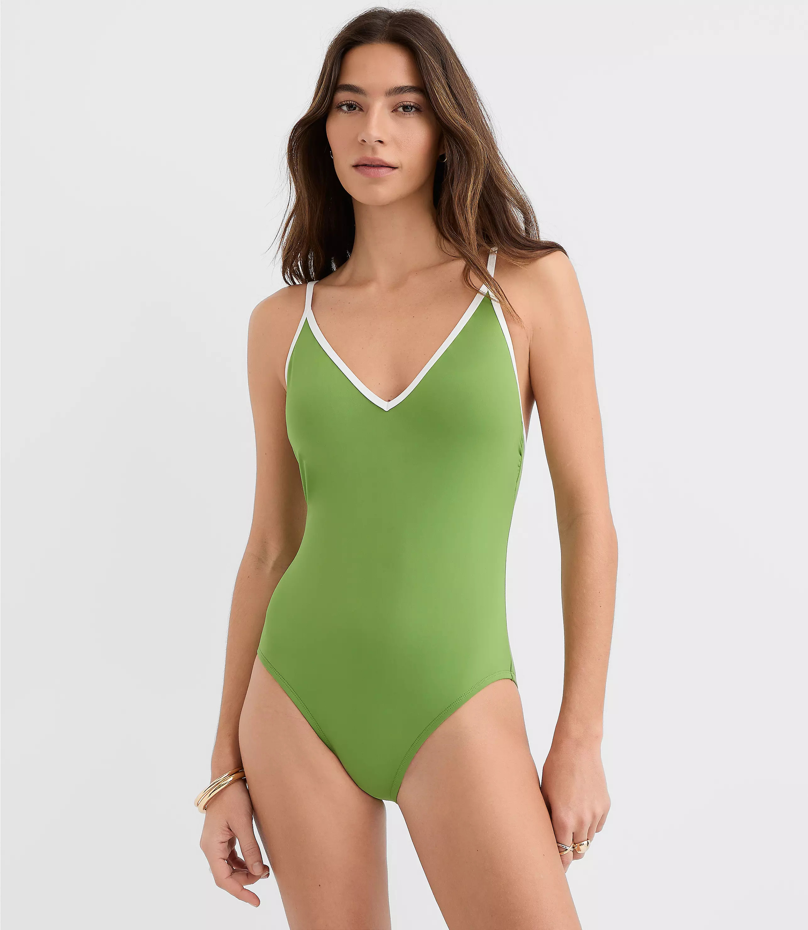 LOFT Beach Cutout Back One Piece Swimsuit | LOFT