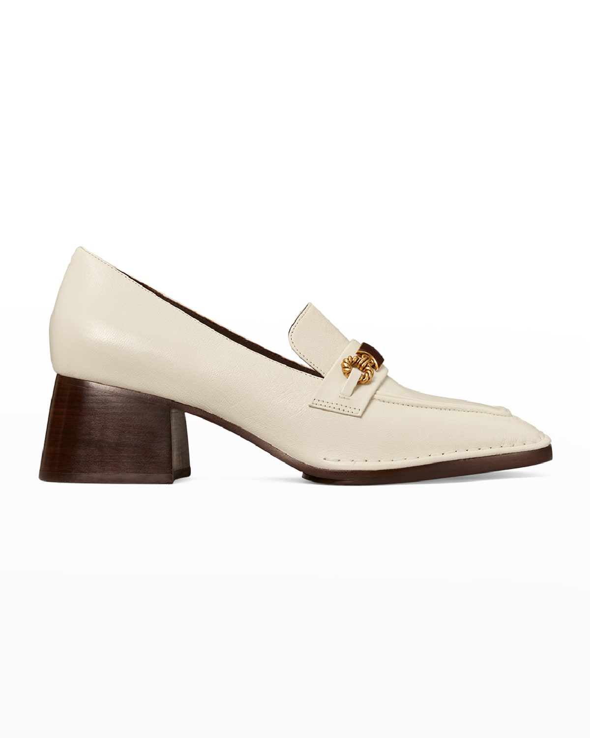 Perrine Square Apron Toe Heeled Loafers | Neiman Marcus
