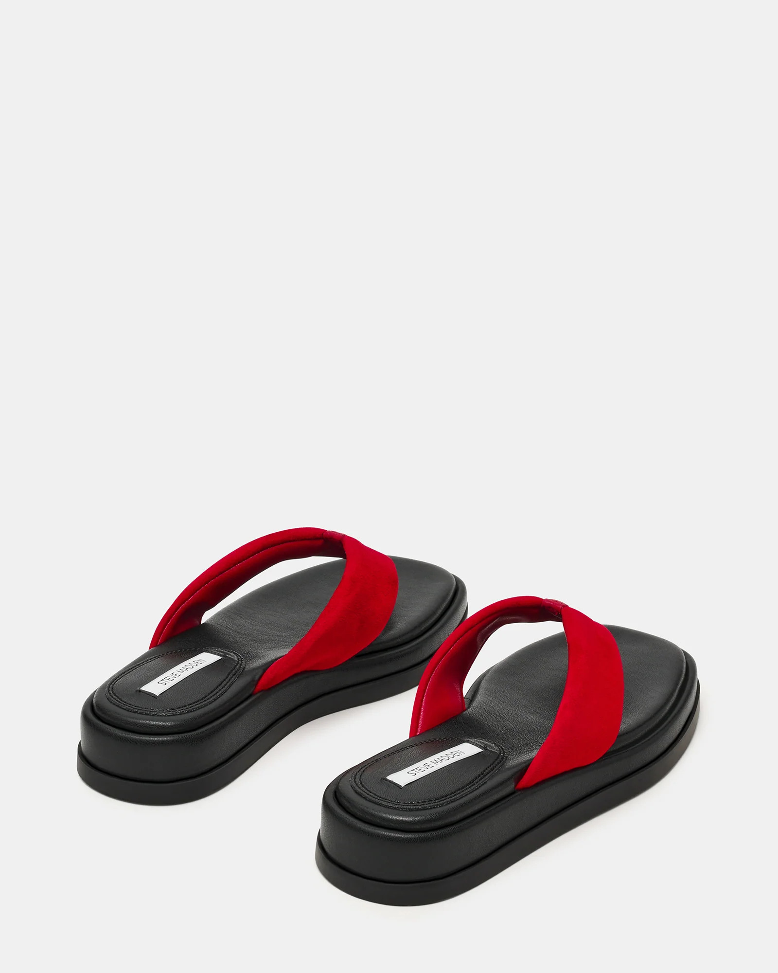 BELLA Red Suede Thong Square-Toe Platform Women's Sandal | Steve Madden (US)