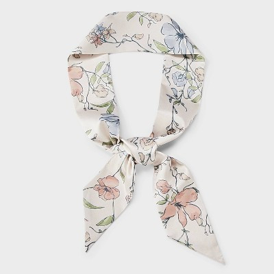 Floral Printed Skinny Scarf - A New Day™ Beige | Target