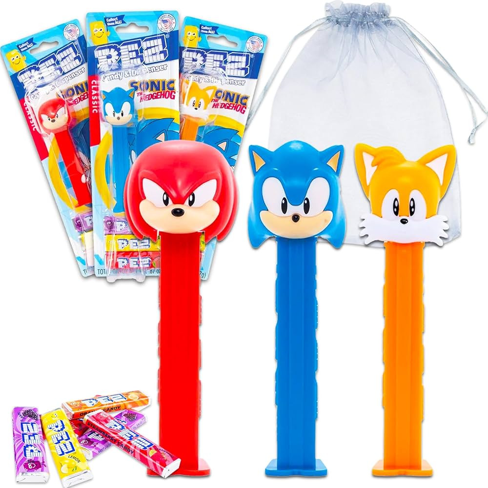 Sonic PEZ Dispensers 4 Pack - Bundle with 3 Pez Dispensers Featuring Sonic, Tails, Knuckles and P... | Amazon (US)
