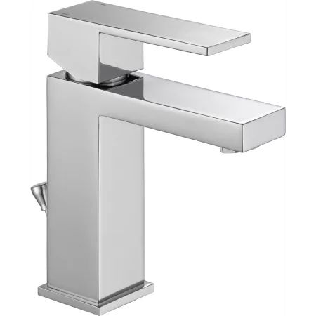 Delta 567LF-PP Chrome Angular Modern Single Hole Bathroom Faucet with Pop-Up Drain Assembly - Includ | Build.com, Inc.