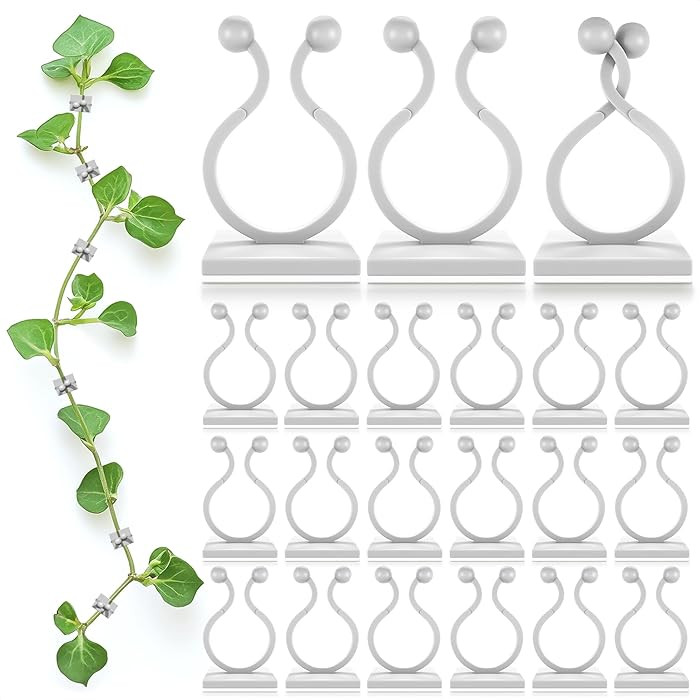 100Pcs Clear Plant Clips for Climbing Plants Indoor - White & Flexible Climbing Plant Wall Clips ... | Amazon (US)