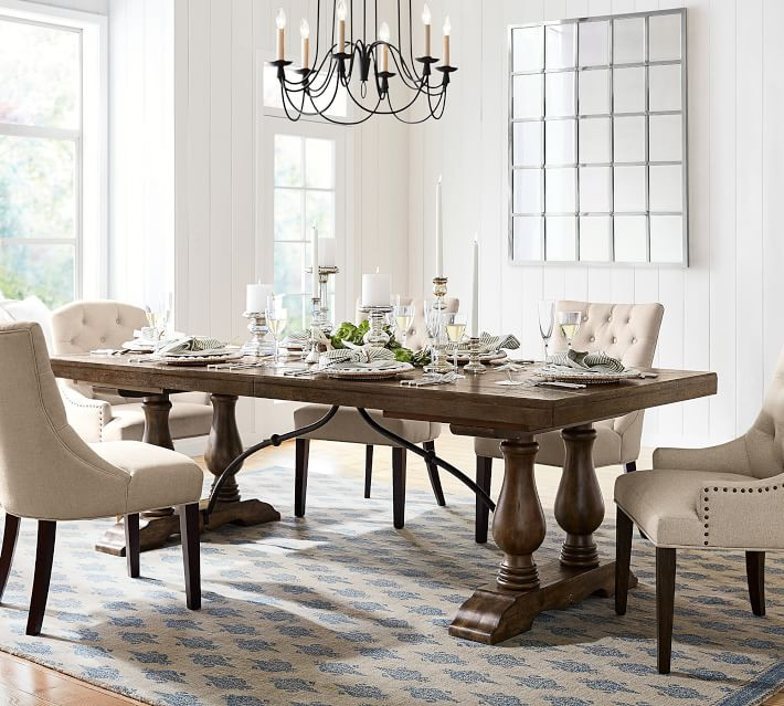 Lorraine Extending Dining Table - Hewn Oak | Pottery Barn (US)
