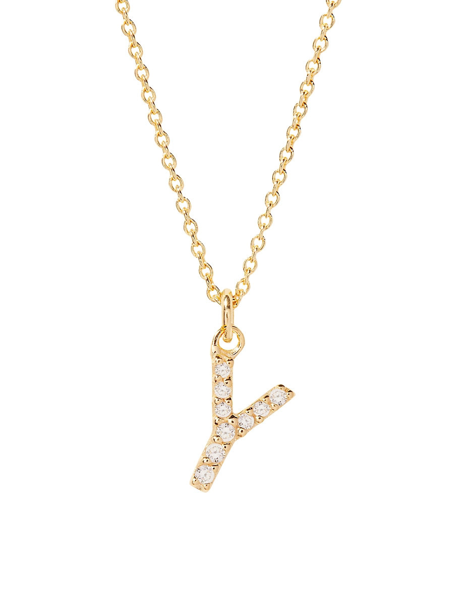 Women's Blaire 14K-Yellow-Gold Vermeil & 0.3-0.11 TCW Diamond Initial Pendant Necklace - Initial Y | Saks Fifth Avenue