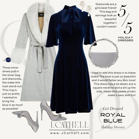 This navy velvet midi dress is so beautiful and flattering. The rainbow eternity clutch is gorgeous with the shoes and faux fur trimmed coat.

#LTKshoecrush #LTKstyletip #LTKHoliday