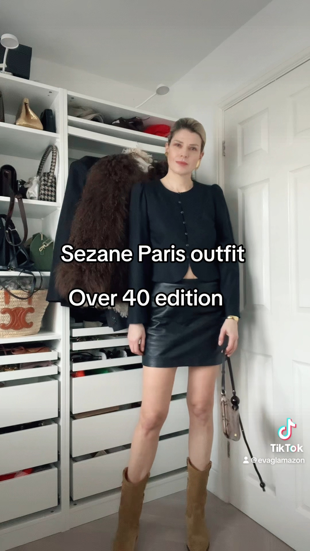 Over 40 style, sezane Paris, chic outfit, shoulder blouse, mini skirt, suede boots, Jacquemus bag 

#LTKpartywear #LTKeurope #LTKuk