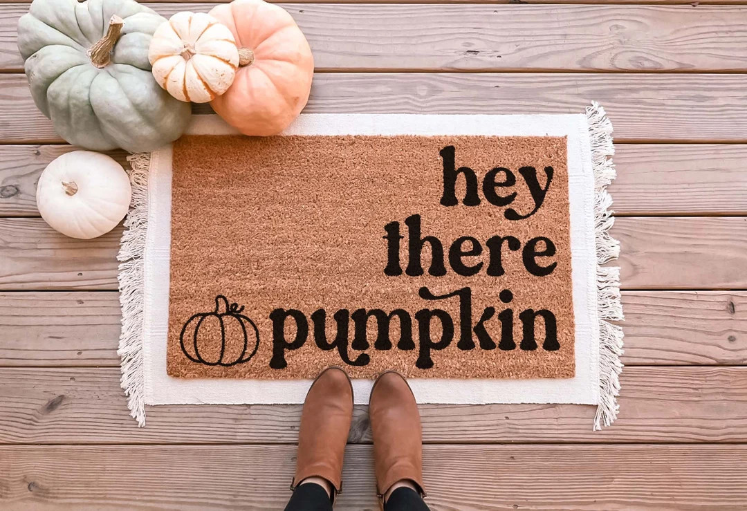 Hey There Pumpkin Doormat Hello Pumpkin Door Mat Fall - Etsy | Etsy (US)