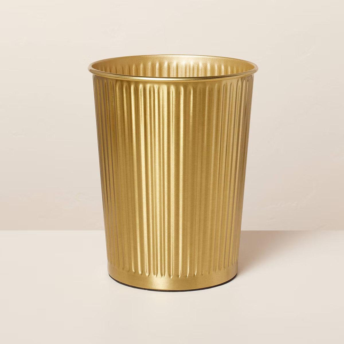 2.4gal Fluted Brass Bathroom Wastebasket Antique Finish - Hearth & Hand™ with Magnolia: Open-To... | Target